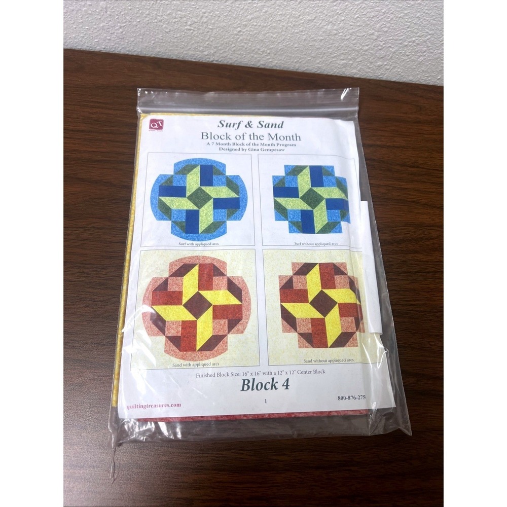 Block Of The Month Surf & Sand Quilting Treasures  Block 4 Of 7 BOM 16x16 Square